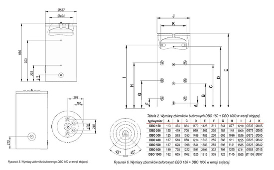 Zbiornik buforowy DBO S 200 L stojący Defro BCW-DBO-200-B-S