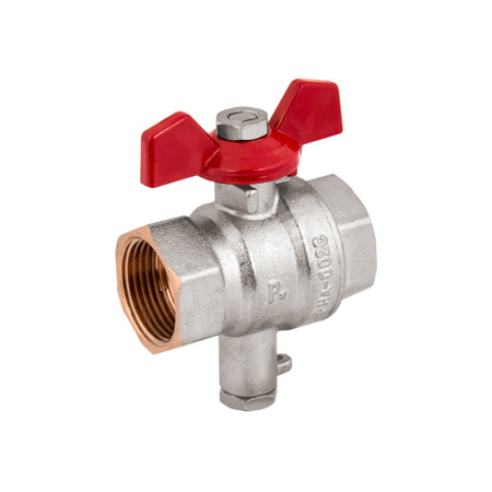 Zawór kulowy przelotowy motylek PHA-002C 1/2" PN30 z dławikiem i końcówką do czujnika Perfexim 00-002-0150-003