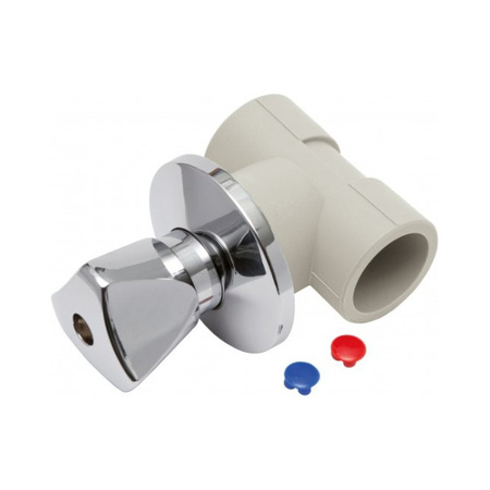 Zawór odcinający grzybkowy podtynkowy zgrzewany z pokrętłem 25 mm KAN-therm PP 1209280007