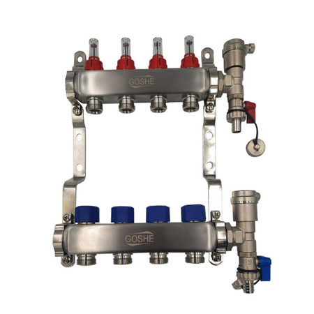 Rozdzielacz podłogowy stalowy INOX 3-obwody Goshe 0331.211