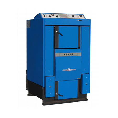 Kocioł zgazujący drewno 105 kW z wentylatorem wyciągowym Atmos DC 105 S