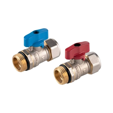Zawór kulowy do rur wielowarstwowych 16 x 2 wkrętny czerwony uchwyt 1/2" F-Comfort Ferro KNPEX16