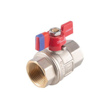 Zawór kulowy nakrętno-nakrętny z motylkiem 1/2" F-Power FERRO KFPM1