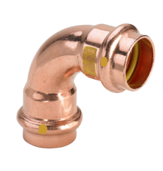 Kolano zaciskowe dwukielichowe miedziane 35 mm 90 st. GAZ/WODA Frabo RS9002035035000