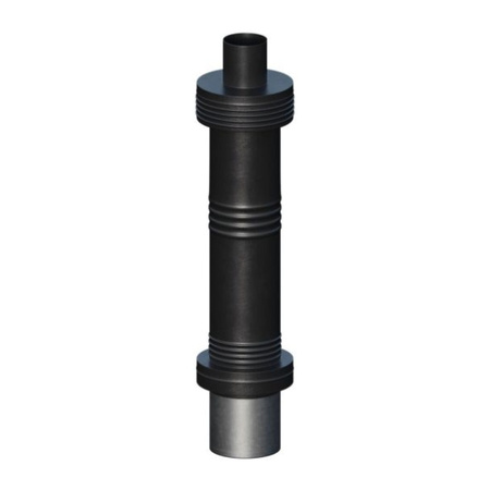 Wyjście pionowe koncentryczne krótkie stalowe 80/125 mm czarne Ricom NN80/125DDBSR250