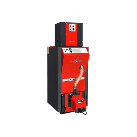 Kompaktowy kocioł automatyczny na pellet 10 kW z palnikiem A25 i wbudowanym zasobnikiem 65 L Atmos D10PX
