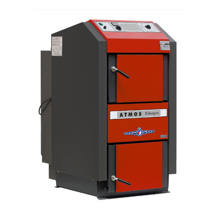 Kocioł zgazujący drewno Dokogen 50 kW z wentylatorem wyciągowym Atmos DC 50 GD