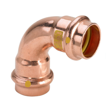 Kolano zaciskowe dwukielichowe miedziane 22 mm 90 st. GAZ/WODA Frabo RS9002022022000