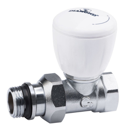 Zawór grzejnikowy prosty 1/2" z dławikiem Diamond ART.94D-15.P