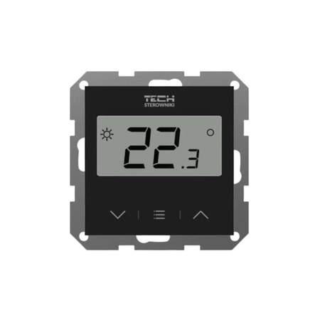 Przewodowy regulator pokojowy F-12b podtynkowy doramkowy L-12/L-X czarny Tech WG.11.0732