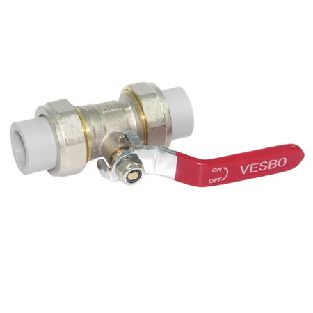 Zawór kulowy zgrzewany mosiężny PP-R 50 mm VESBO MOS-PP 353-50-M