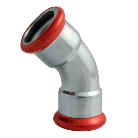 Kolano dwukielichowe zaprasowywane 88,9 mm 45 st. VESBO CARBON STEEL CZ2K45-89