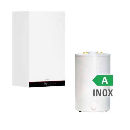 Pakiet Viessmann kocioł gazowy jednofunkcyjny Vitodens 050-W B0HA 25 kW + zasobnik Vitocell 200-V INOX 140 L Z028062