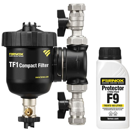 Filtr magnetyczny TF1 Compact Filter 3/4'' + Inhibitor Protector Filter Fluid F9 265 ml FERNOX 62761