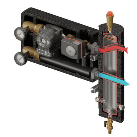 Zestaw hydrauliczny Pluton PRO 460 ze sprzęgłem SHE-CD PRO 55 kW + zawór 3-drogowy VRG 432 1” z siłownikiem ESBE + pompa obiegowa 25/6 230 V LFP Elterm 819460