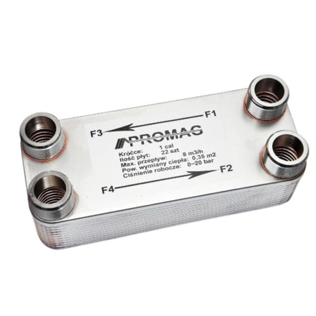 Wymiennik ciepła 22 płytowy 30 kW 1" PROMAG PGM-1c-22