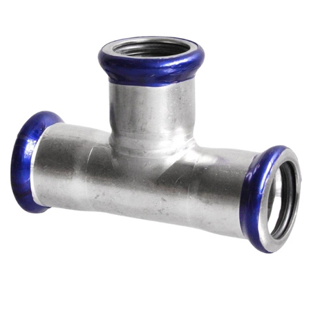 Trójnik równoprzelotowy zaprasowywany 22 mm VESBO INOX STEEL IZT-22