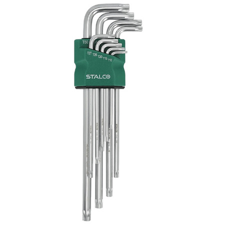 Klucze Torx z otworem Imbusy CrV T10-T50 (9EL.) STALCO S-46374