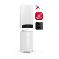 Pakiet Ariston kocioł gazowy kondensacyjny jednofunkcyjny GENUS ONE+ SYSTEM 24 + zasobnik BCH 120 L EE + regulator Cube S Net czarny ZNONETOP_NET