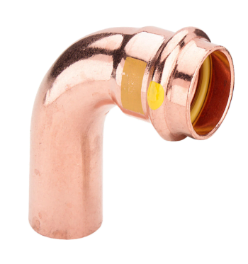 Kolano nyplowe zaciskowe miedziane 15 mm 90 st. GAZ/WODA Frabo RS9001015015000