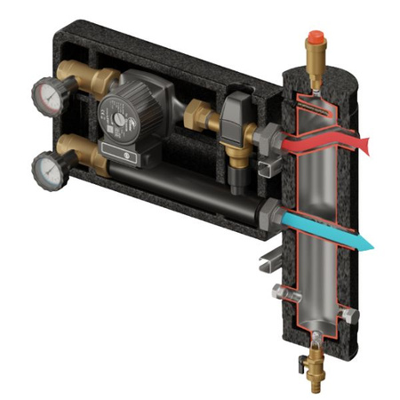 Zestaw hydrauliczny Pluton 550 ze sprzęgłem SHE-CD PRO 55 kW + zawór termostatyczny VTA 372 ESBE + pompa obiegowa 25/6 230 V LFP Elterm 815550