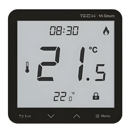 Regulator pokojowy przewodowy R-S3 czarny Tech WG.23.0060