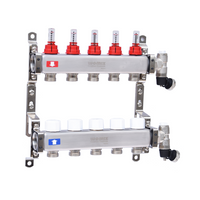 Rozdzielacz stalowy CS-Rot do ogrzewania podłogowego 8-drogowy Womix 205008