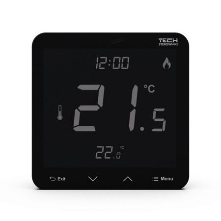 Regulator pokojowy przewodowy R-12s do listwy I-x i I-12 czarny Tech WG.11.0725