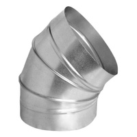 Kolano wentylacyjne segmentowe krótkie BSK 250 mm 45 st. ocynkowane