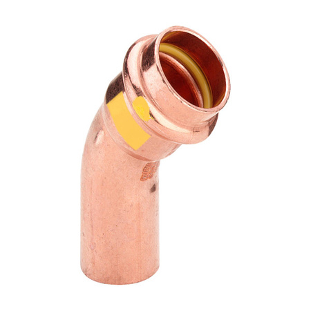 Kolano nyplowe miedziane 45 st. Profipress G LW/LZ 22 mm z SC-Contur GAZ Viega 345693