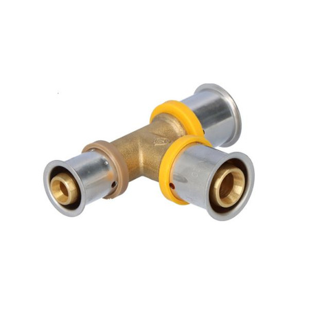 Trójnik redukcyjny mosiężny 20 x 16 x 16 mm z pierścieniem zaprasowanym KAN-therm ultraPRESS 1009257205