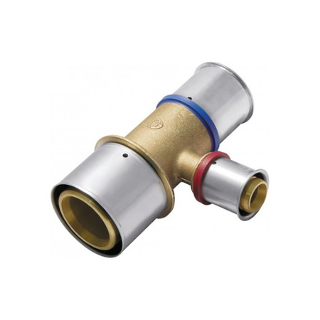 Trójnik redukcyjny mosiężny 25 x 16 x 25 mm z pierścieniem zaprasowanym KAN-therm ultraPRESS 1009260161
