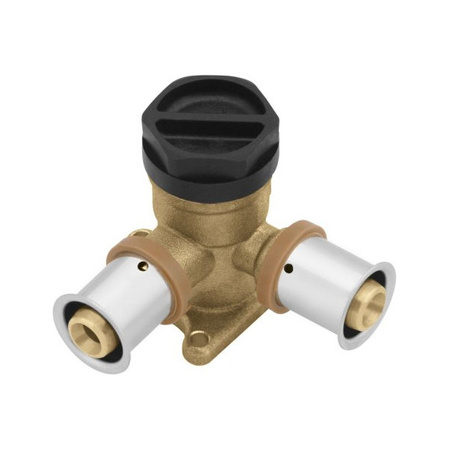 Trójnik ścienny mosiężny kątowy uszami GW 20 x 1/2" 41 mm KAN-therm ultraPRESS 1009285082