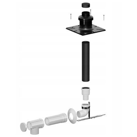 Zestaw kominowy przyłączeniowy do szachtu 60/100 mm Ricom ZB-01