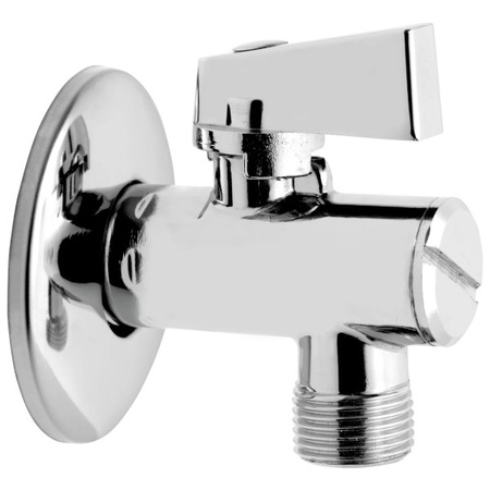 Zawór kulowy kątowy 1/2" x 3/8" z rozetą i filtrem Ferro Z1238KF