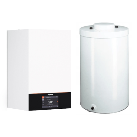 Pakiet kocioł gazowy kondensacyjny jednofunkcyjny Viessmann Vitodens 200-W 19kW B2HH + zasobnik Vitocell 200-V 140l INOX Z030855