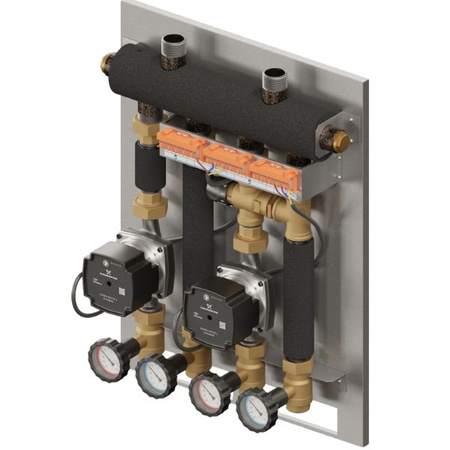 Zestaw hydrauliczny 2 grup mieszających Szwadron PRO 2D 350 ze sprzęgło-kolektorem SKE 2DC 35 kW + zawór termostatyczny VTA 322 ESBE + pompa obiegowa 15/6 230 V LFP (2 szt.) Elterm 835350