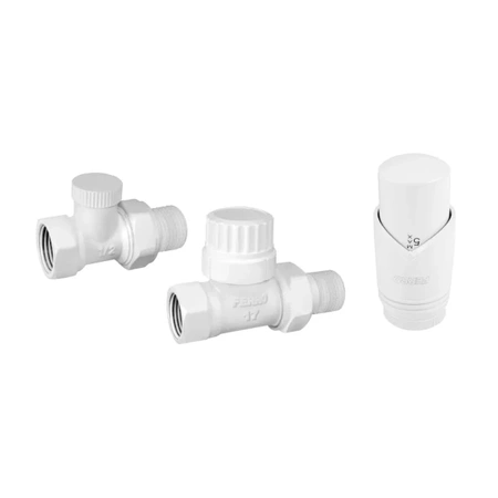 Dekoracyjny zestaw termostatyczny prosty 1/2" biały Ferro ZTM30WH
