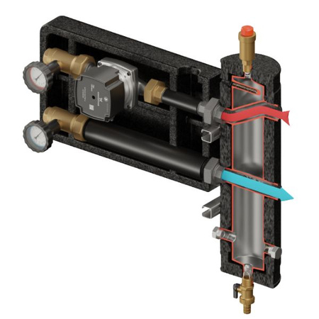 Zestaw hydrauliczny Pluton PRO 070 ze sprzęgłem SHE-CD PRO 55 kW + pompa obiegowa 25/7 230 V Grundfos Elterm 819070