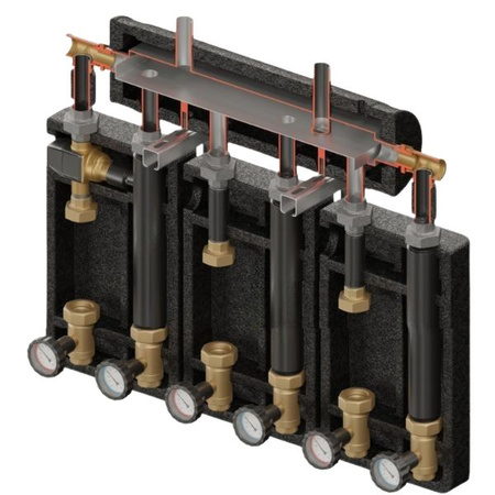 Zestaw hydrauliczny 3 grup mieszających Brygada PRO 3D+ 7003 z rozdzielaczem KRE 3D+ + zawór termostatyczny VTA 322 ESBE Elterm 867003