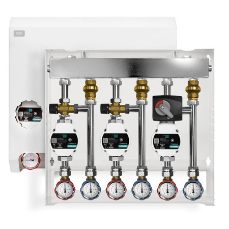 Grupa pompowa 3 sekcje 3x pompa Circula 25/60-130 + 2x zawór termostatyczny + 1x siłownik Duro System D/S-GPT-ZTM-ZTM-Z3D