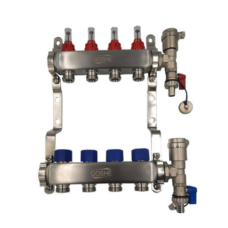 Rozdzielacz podłogowy stalowy INOX 16-obwodów Goshe 0331.224