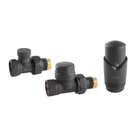 Dekoracyjny zestaw termostatyczny prosty 1/2" antracyt Ferro ZTM30AT