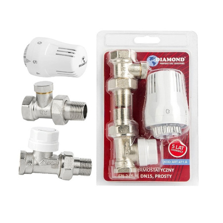 Zestaw termostatyczny prosty 1/2" Diamond ART.411.ZEST.TERM.PR