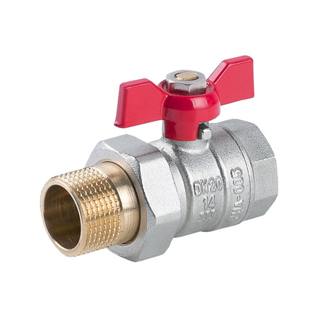 Zawór kulowy śrubunkowy PHA-005 motylek 1/2" PN30 z dławikiem Perfexim 00-005-0150-000