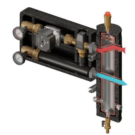Zestaw hydrauliczny Pluton PRO 570 ze sprzęgłem SHE-CD PRO 55 kW + zawór termostatyczny VTA 372 ESBE + pompa obiegowa 25/7 230 V Grundfos Elterm 819570