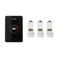 Regulator EasyControl CT200 czarny z trzema zdalnie programowamymi głowicami termostatycznymi Bosch 7736701394