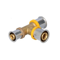 Trójnik redukcyjny mosiężny 20 x 16 x 16 mm z pierścieniem zaprasowanym KAN-therm ultraPRESS 1009257205