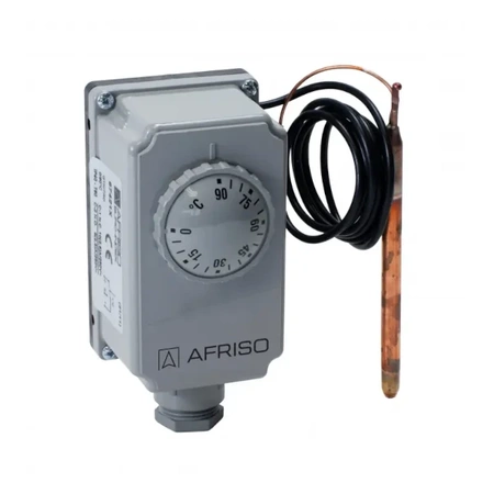 Termostat zanurzeniowy TC2 0÷90°C nastawa zewnętrzna kapilara 1000 mm Afriso 6742100