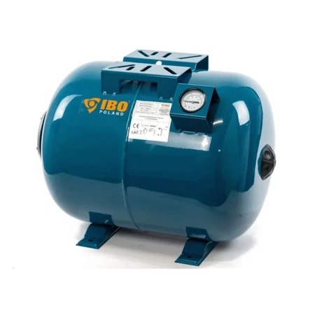 Zbiornik przeponowy poziomy 50 L z manometrem IBO 001491